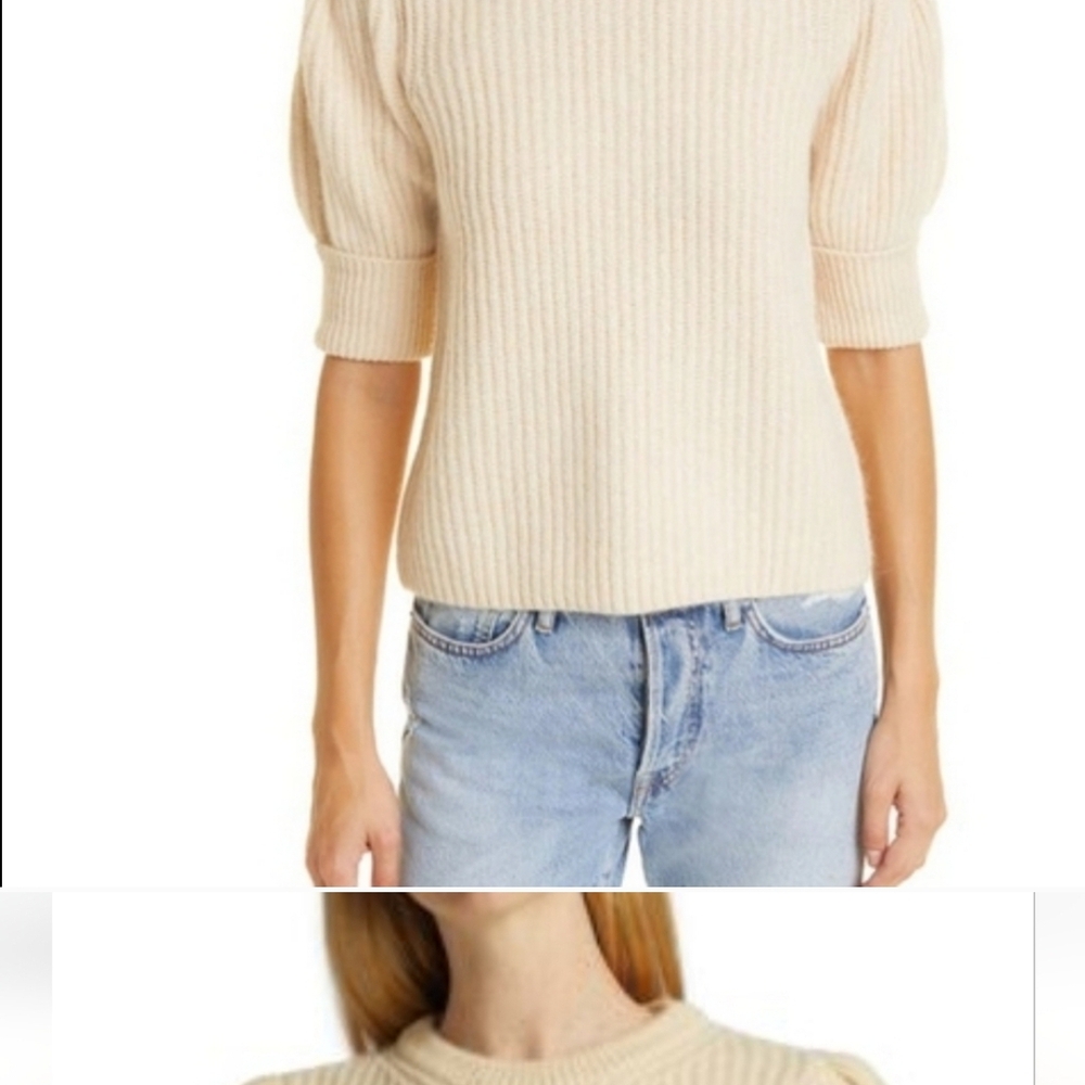 Sea New York Cream Crew Neck Sweater with Ribbed Texture